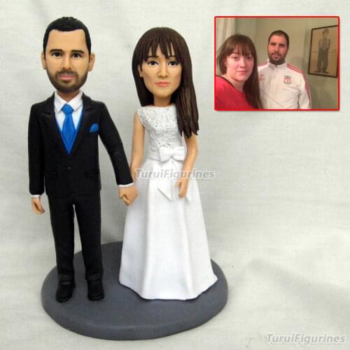 Wedding cake topper custom handmade polymer clay doll resin wedding cake topper customize personalize doll figurine wedding gift