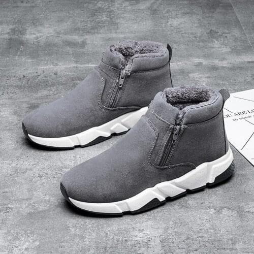Men Winter Boots High Quality Thick Plush Winter Shoes Men Snow Boots Comfort Men Ankle Boots Zipper Sneakers Footwear