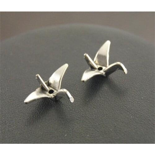 10 pcs Silver Color 3D Pigeon Connector Charms Handmade Charms Pendants Jewelry Findings 20x8mm A209
