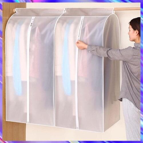 Hanging Dust Cover Garment Bag Transparent Protective Cover Wardrobe Storage Bag Waterproof Wedding Dress Bag Closet Organizer