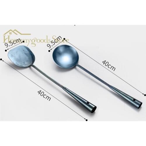 Handmade Durable Portable iron Non stick Turner Ladle Food Wok Spatula Spoon Kitchen Tools Cooking Utensil Cookware utensils