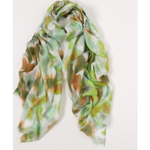 2021 New Spring Cotton Ombre Flower Print Fringe Scarf Shawls Long Trendy Women Floral Pattern Hijab Wrap 6 Color Free Shipping