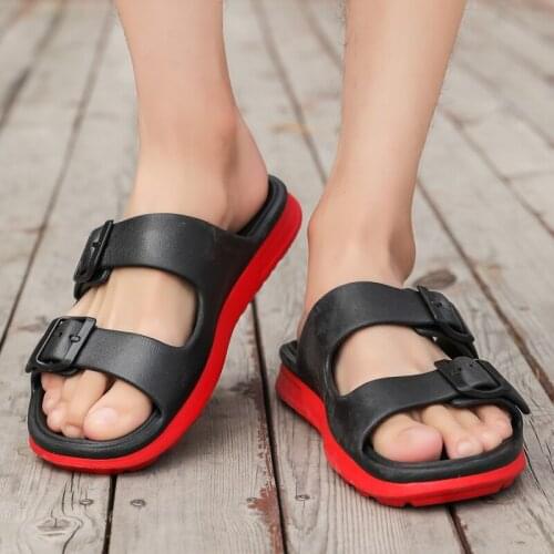 Men Slippers EVA Non-slip Outdoor Beach Flip Flops 2020 Summer Casual Shoes Slides Black Sandal Plus Size 39-45