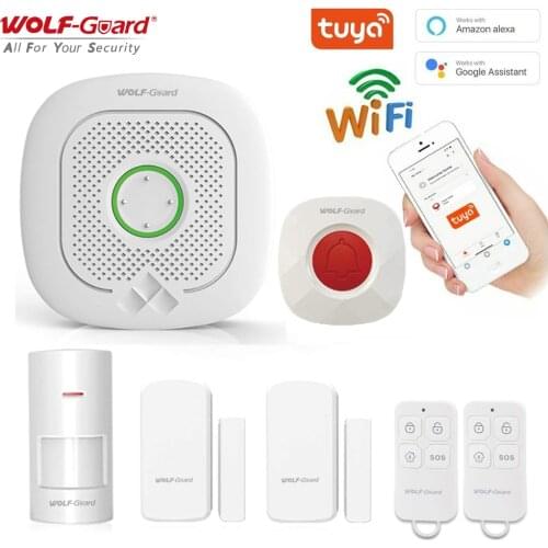 Wolf-Guard Smart Tuya Wifi Home Burglar Alarm System 433MHz Wireless Siren Doorbell Mode Detector Alexa / Google APP Control