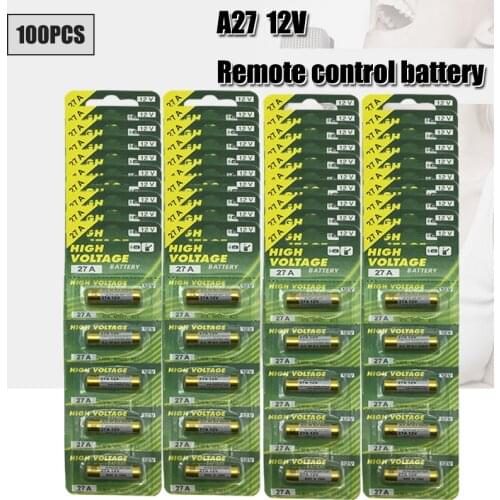 100pcs 27A 12V dry Alkaline battery 27AE 27MN A27 GP27A A27BP V27A L828 for doorbell,car alarm,walkman,car remote control etc