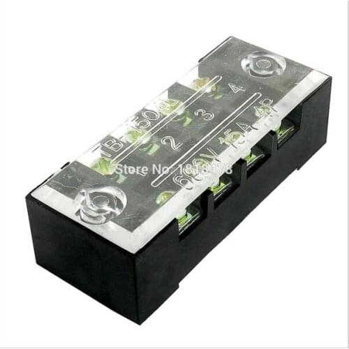 TB-1504 600V 15A 4P screw, Terminal barrier, Cable line block, W cover connector, Copper section