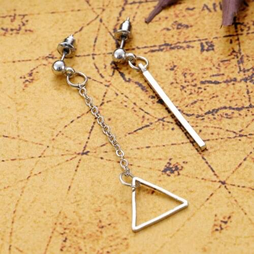 Triangle Geometry Long Crystal Vintage Drop Dangle Earrings for Women Punk Butterfly Drop Earing Goth Costume Jewelry for Women