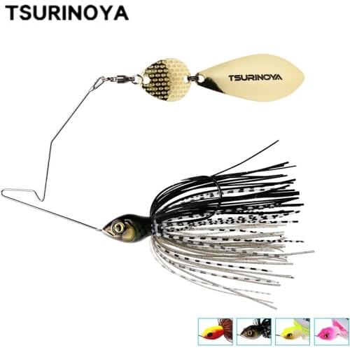 TSURINOYA 4Pcs/Lot Spinner Bait Head Weight 11g Rubber Jig Heag Fishing Lure Spinnerbait Metal Spoon Buzzbait with Barbed Hook