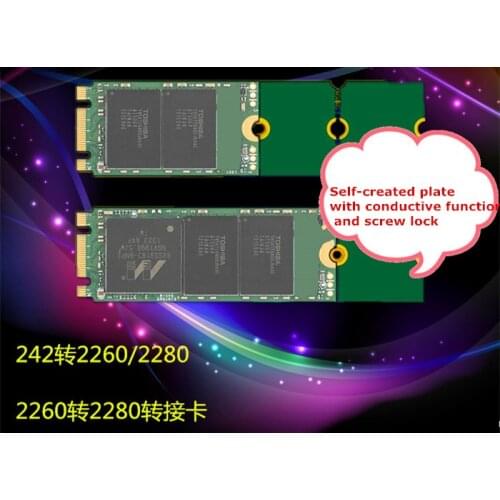 2pcs SSD solid state disk for M2 PCIE NGFF riser card 2242 to 2260/2280 Extended slice 2260 to 2280/2242 to 2260/2280 adapter