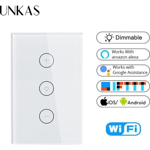 Tuya Smart Life APP Remote Control Work with Amazon Alexa and Google Wifi Smart Wall Touch Light Dimmer Switch EU/UK/US Standard