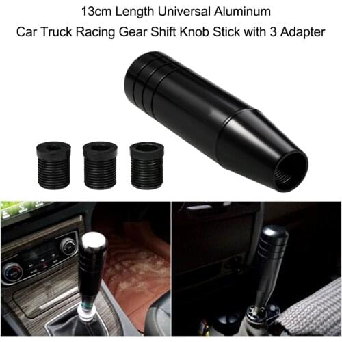 13cm Length Universal Aluminum Car Truck Racing Gear S-hift Knob Stick with 3 Adapter