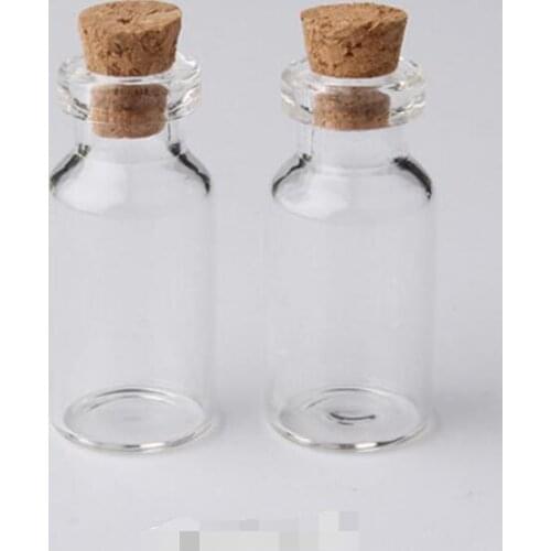 2ml Clear Glass Vials With Corks Mini Glass Bottle Wood Cap Empty Sample Jars Small Cute Craft Wish Bottles LX8351