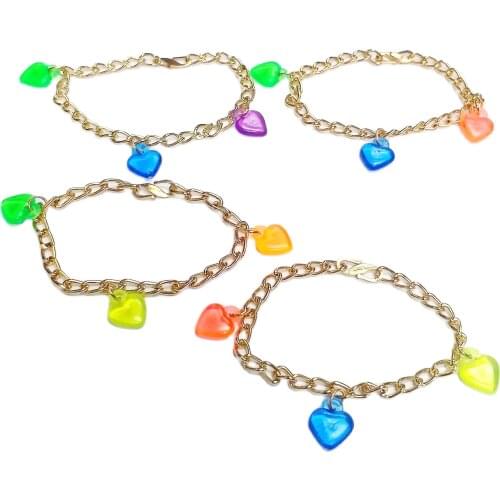 60 pcs heart pendant with bracelet Girl Princess Carnival Toy novelty birthday party favors gift toy Pinata bag filler carnival