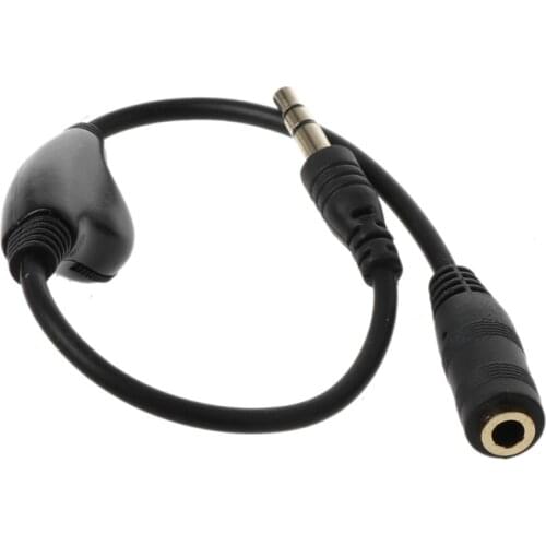 3.5mm Jack AUX Male to Female Adapter Extension Cable Stereo Cord with Volume Control Earphone Headphone Wire for Car R9UA