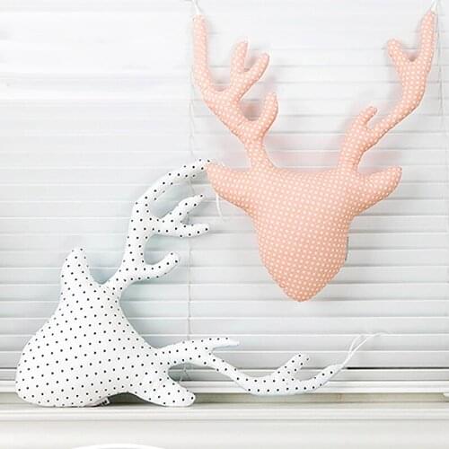 3D Animal Heads Wall Hanging Decor Ornament Kids Stuffed Toy Art Birthday Present Baby Nursery Room Wall Mounted Ornament Doll