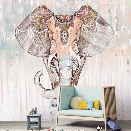 Bacal 3D Animal Mural Wallpaper Customized Art Elephants Non-Woven Fabric Wall Mural New Photo Wallpaper Home Decor