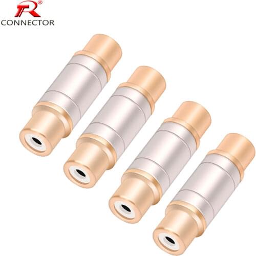4pcs RCA connector gold plated straight RCA female jack adapter