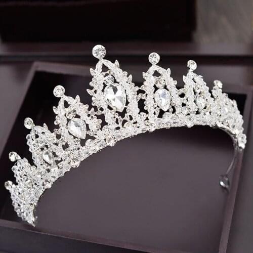 White Crystal Bridal Tiara de noiva Wedding Crown Princess Queen Bride Crown diadema sieraden Hair Jewelry Women Accessories