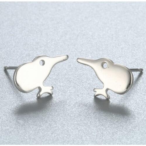 Chandler Baby Kiwi Bird Small Vivid Love Stud Earring For Women Kids New Brushed Animal Trendy Lucky Bijoux Summer Luxury