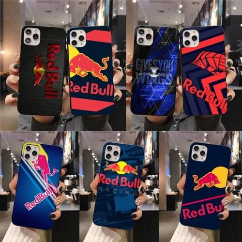 Red Energy Drinks Bull Phone Case For iphone 12 11 Pro Max Mini XS Max 8 7 6 6S Plus X 5S SE 2020 XR cover
