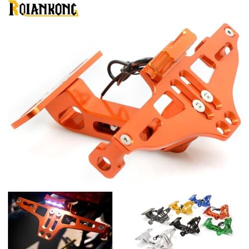 CNC Aluminum Motorcycle Rear License Plate Mount Holder with LED Light For SUZUKI GSX-S750 GSX-S GSX 650F 750 1000 1250 1400