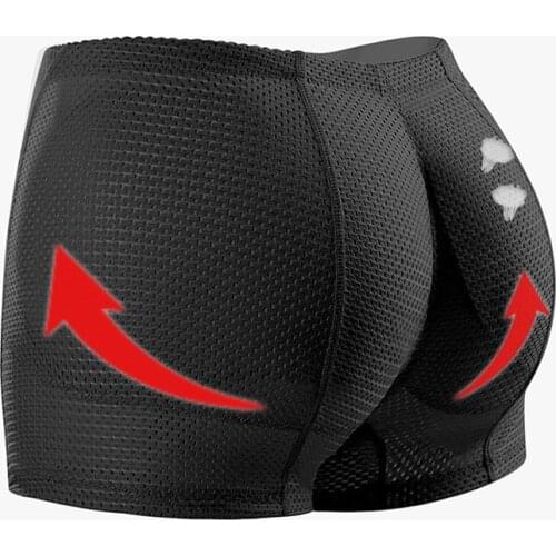 Women Low Waist Panties Slimming Tummy Control Body Shaper Buttocks Underwear 2 Sponge Pads Postpartum Hip Lift Shapewear Pant