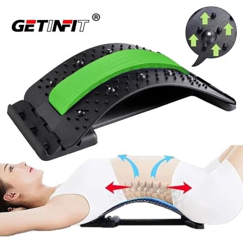 Getinfit New 3-Level Adjustable Back Magnetic Stretcher Massager Back Pain Relief Massager Stretcher Support Equipment