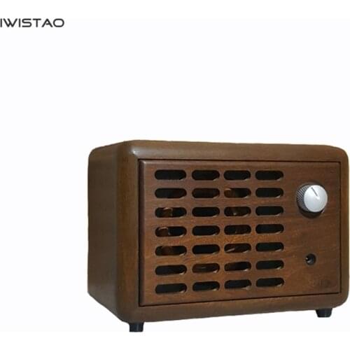 IWISTAO 20W Bluetooth Speaker 4.2 Handmade Vintage Pure Solid Wood 3 Inch Full Range Unit CSR64215