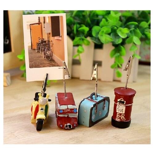 Creative Kawaii Vintage Resin Message Photo Paper Clip Memo Note Holder Desk Decoration Accessories Office Stationery