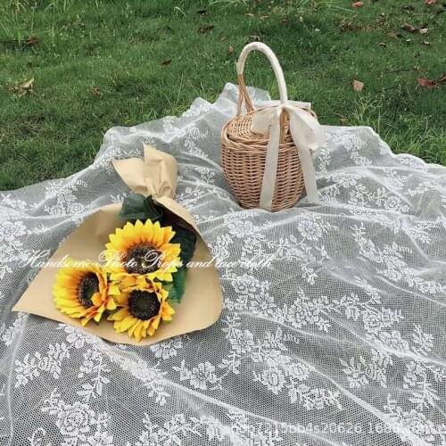 Lace Picnic Cloth Spring Outing Lawn Mat Picnic Outdoor Mat Table Cloth Pastoral Wind Mesh Camping Mat