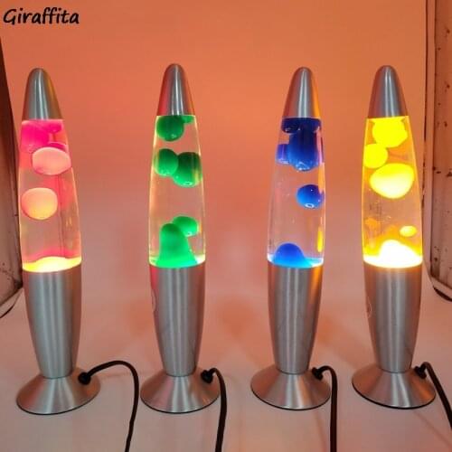 Lava Wax lamps night light Volcano Style Metal Base Jellyfish Nightlight Glare Incandescent Lighting tin frame Cute Gifts