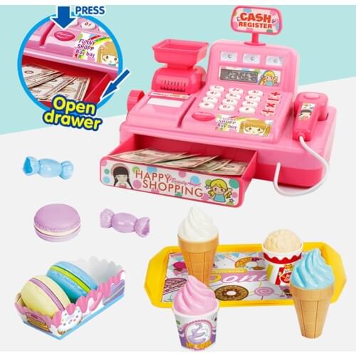 Multifunctional Simulation Market Cash Register with Light Music Kids Play Toy Parent-child Interactive Educational Games Toys