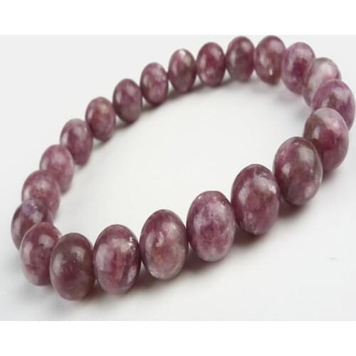 Fashion Stretch Bracelets For Women Femme Wholesale 8mm Genuine Natural Stone Watermelon Tourmaline Round Bead Bracelet