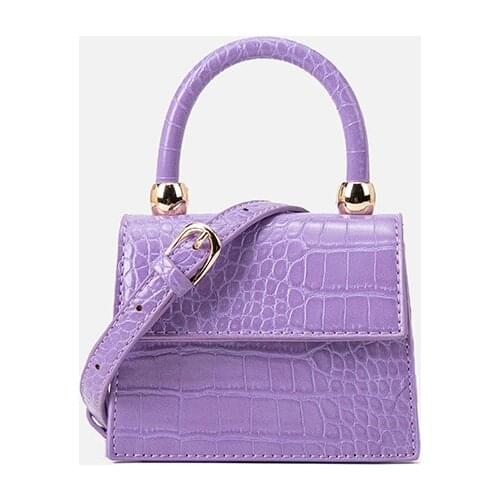 2021 new pu small square bag fashion messenger female bag crocodile pattern trendy handbag simple and versatile shoulder bag