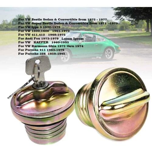 New For VW BUG GHIA SUPER BEETLE Karmann Ghia Locking Gas Cap 321201551H,113201551H