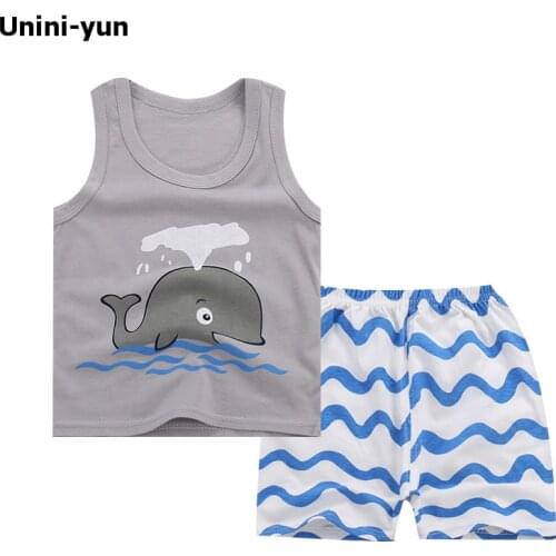 BOYS Clothes 2017 Brand Girls Clothing Sets Kids Clothes Cartoon Fish Children Clothing Toddler BOY Tops+Skirt 9M-5T TRACKSUITS