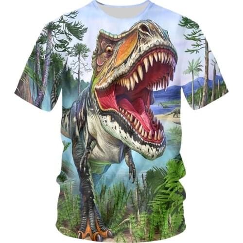 OGKB 2021 Fashion Funny T-Shirts Cool Dinosaur Kid Shirt 3D Print Men T Shirt Boys And Girls Hip Hop Clothes Wholesale Oversize