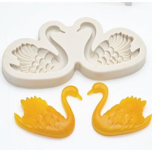 Couple Swan 3D Silicone Molds For Baking Fondant Cake Decoration Tools Soap Molds Chocolate Baking Tools Kitchen Accessories