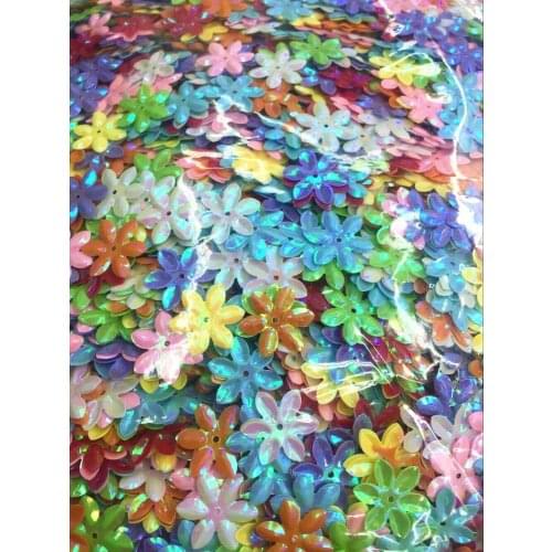 30g/lot Flower Sequins 13mm PVC Sequin Large Sequins Decoration Sewing DIY Mix AB Shining Colors Beautiful Plum Blossoms