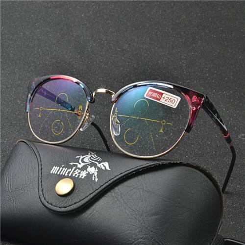 Progressive Multifocal glasses Transition Sunglasses Photochromic Reading Glasses women Points for Reader Near Far sight FML