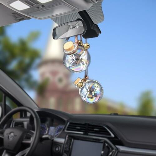 2pcs/set New Rainbow Colorful Car Perfume Bottle Pendant Empty Hanging Ornament For Essential Oils Air Freshener Without Perfume