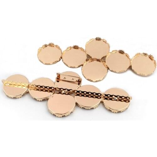 Spacer Bars Connectors 28 Holes 25mm Round Bezels Back Pin Brooch Cameo Cabochon Base Blanks DIY Findings African Women Jewelry