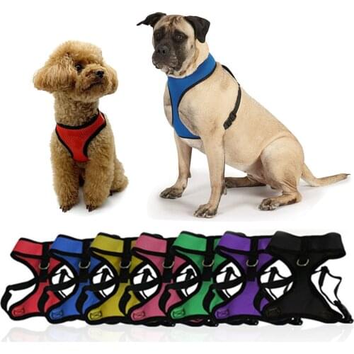 Adjustable Cat Dog Harness Soft Pet Collar Breathable Mesh Harness Vest for Puppy Chihuahua Bulldog Chest Strap Pet Accessories