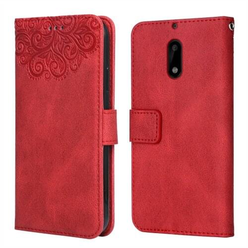 Luxury Leather Case for NOKIA 6 2017 Flower Embossing TA-1021 TA-1033 TA-1000 Wallet Flip Phone Case for NOKIA6 2017