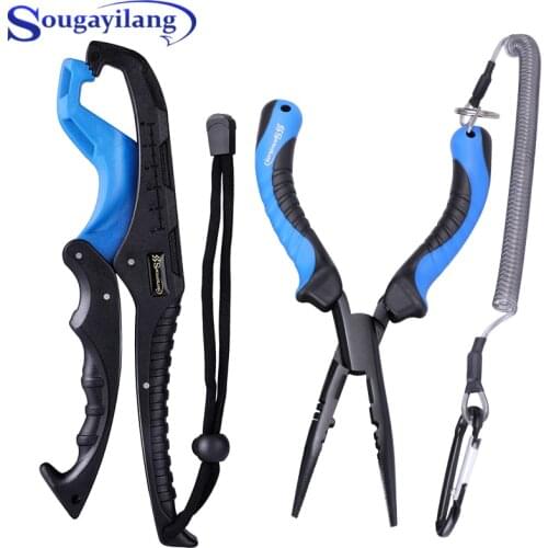Sougayilang Aluminum Alloy Fishing Pliers Grip Set Fishing Tackle Gear Hook Recover Cutter Line Split Ring Fishing Accessories