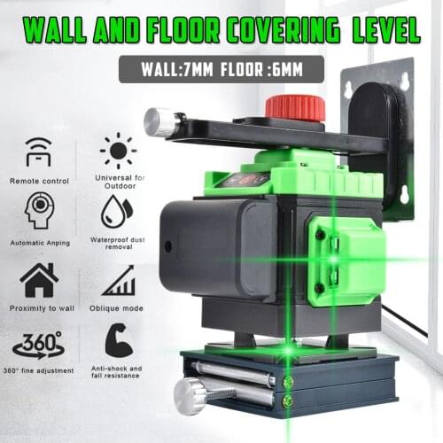 12 Line 3D Self-Leveling Laser Level 360 Horizontal And Vertical Cross Line Leveling And Alignment Powerful Green Laser Level