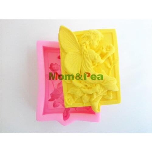 Mom&Pea 0350 Free Shipping Flower Fairy Silicone Soap Mold Cake Decoration Fondant Cake 3D Mold Food Grade Silicone Mould