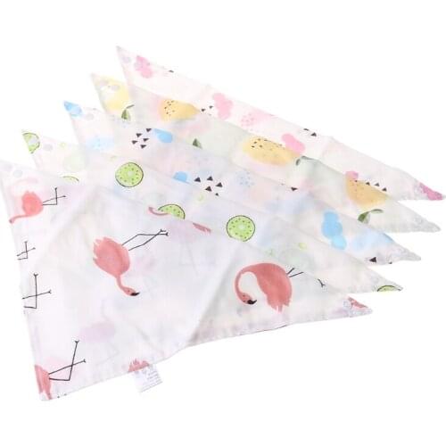 5 Pcs/Set Baby Muslin Gauze Bib Bandana Infant Toddler Feeding Saliva Towel Burp Cloths Newborn Shower Gifts