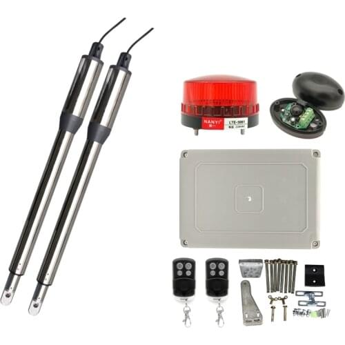 300KG Load-bearing Swing Gate Opener with Remote Control Warning Light Sensor Home Garage Double Door Motor Arms Drive Operator