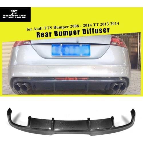 Carbon Fiber / FRP Auto Car Rear Bumper Diffuser Lip for Audi TTS Bumper 2008 - 2014 TT 2013 2014 Bumper Guard Spoiler